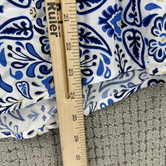 Croft & Barrow Shirt Womens Size XS White Blue Button Up Short Sleeve Paisley - Picture 6 of 10